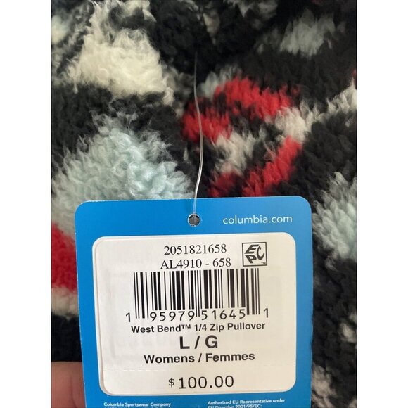 Columbia Western Women's West Bend 1/4 Zip Sherpa‎ Fleece Jacket Synchilla L NWT - Picture 3 of 5